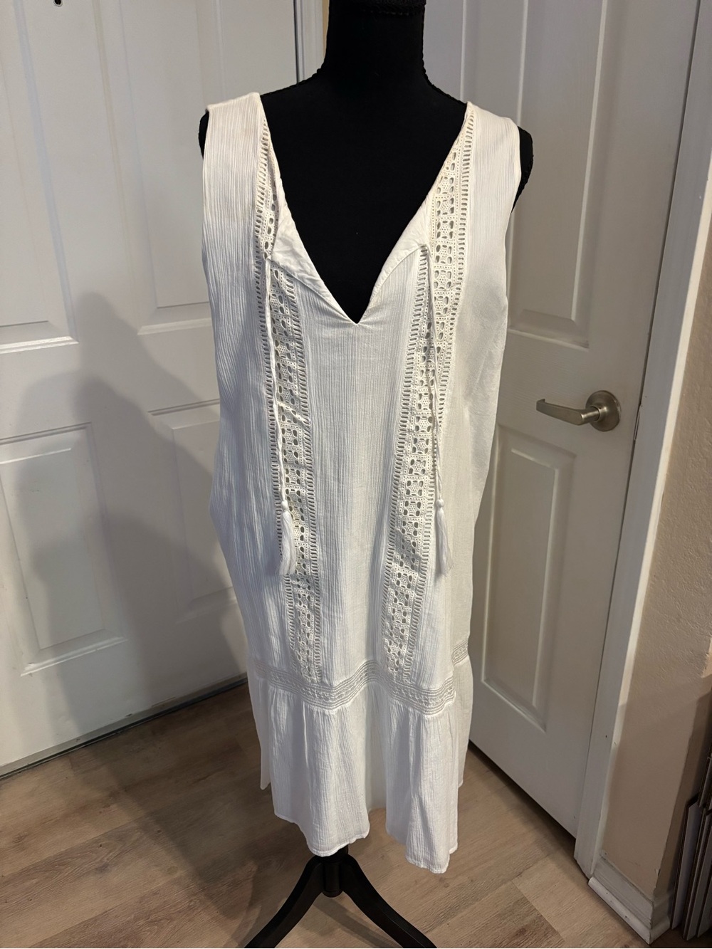 White V-Neck Women’s Dress